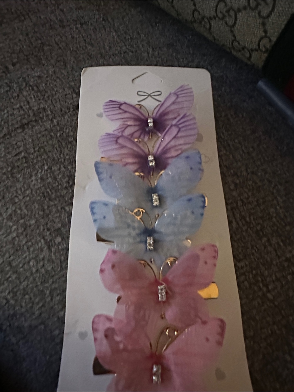Source Unknown Purple, Blue, Pink Butterfly Hair Clips - Set of 6